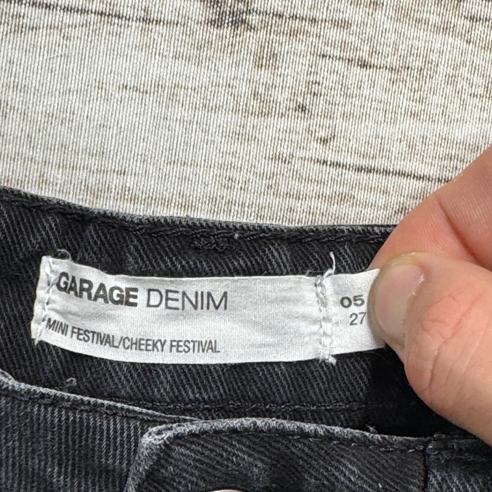 Garage Shorts Women's 27 Black Mini Festival Cheeky Cut Off Denim High Waisted - Picture 5 of 5